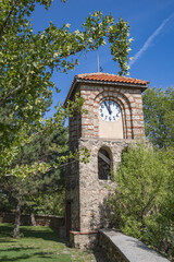 Clock tower on the church at the Monastery of Theotokos the Merciful.