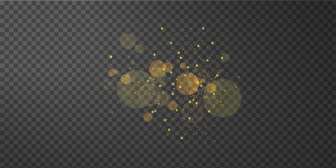 Sparkle glitter dust bokeh with glowing festive shine and golden particle effect design © biswas