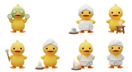 Cute spa ducks playful figurines spa theme toys
