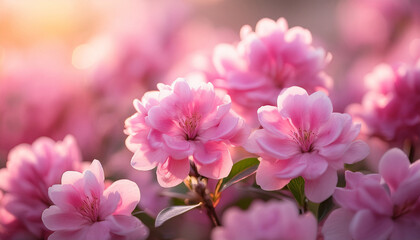 Obraz premium close up soft focus vibrant pink flowers