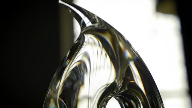 Glass penguin figurine close up