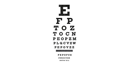 Visual Acuity Chart Depicting Eye Examination Measurement for Healthcare
