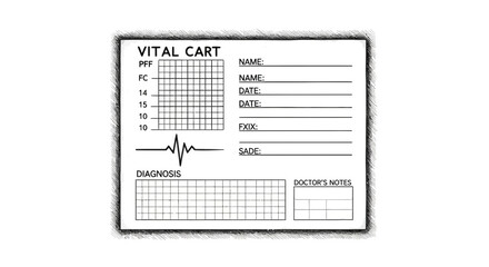 Vital statistics chart design for patient monitoring documentation illustration