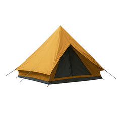 Yellow Camping Tent Isolated on White Background