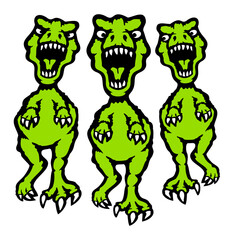 3 Velociraptor T-Rex Tyrannosaurus Friends Dino Raptor Team
