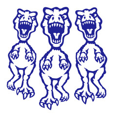 3 Velociraptor T-Rex Tyrannosaurus Friends Dino Raptor Team