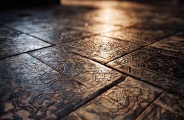 Naklejka premium Ornate stone floor tiles