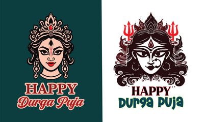 Art of Vector colorful Illustration Durgas Face