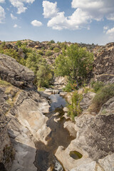 Small rocky river in the hills of North Macedonia.