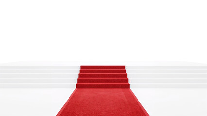 Obraz premium Step up to success with this red carpet entrance perfect for award ceremonies, product launches and grand openings, adding prestige and glamour