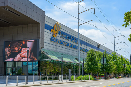New Orleans, LA, USA - August 24, 2025: Ernest N. Morial Convention Center in the Warehouse District of New Orleans