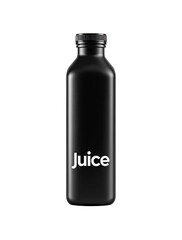 Fototapeta premium Sleek matte black juice bottle mockup perfect for health conscious brand advertising and product design