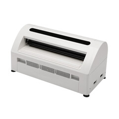 Sleek white laminator machine for professional document finishing and protection in offices, schools and creative studios, easy to use
