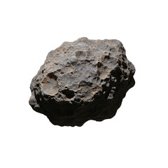 Obraz premium Mysterious asteroid fragment, a celestial body with rugged texture, floating in dark space