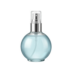 Elegant glass spray bottle with clear liquid and silver pump, perfect for modern beauty and wellness products.