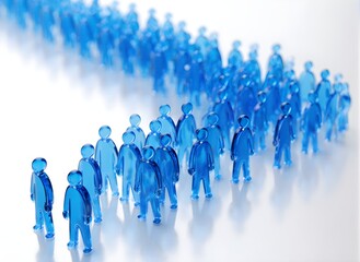 Naklejka premium Blue Transparent 3D Figures: Individual and Group