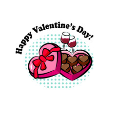 バレンタイン｜使える季節行事素材シリーズ(冬)｜ポップなワンポイントイラスト