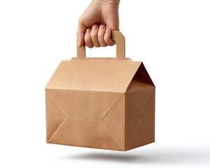 Conveniently carry your takeaway treats with this stylish brown paper lunch box