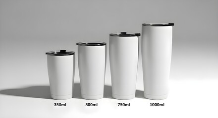 Insulated Stainless Steel Tumblers in Various Sizes (350ml, 500ml, 750ml, 1000ml)
