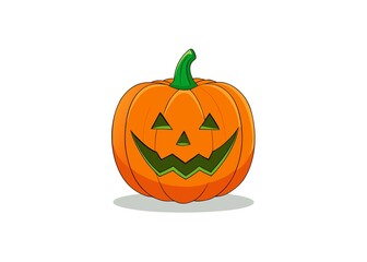 Cartoon Jack O Lantern with Triangle Eyes and Zigzag Mouth for Halloween Celebration