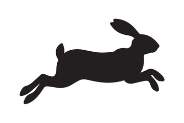 jumping hare silhouette vector illustration capturing motion energy grace suitable for digital art