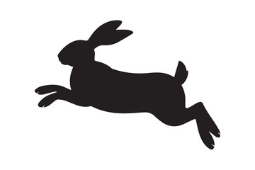 minimalist black rabbit leap vector icon emphasizing agile motion perfect for nature graphics