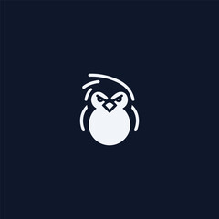 Abstract angry penguin line art minimalist logo. 