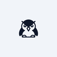 Abstract angry penguin line art minimalist logo. 