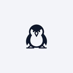 Abstract angry penguin line art minimalist logo. 