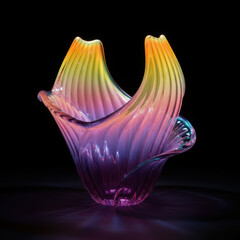 Vivid glass gradient blending yellow, pink, and purple with dreamy abstract ripples