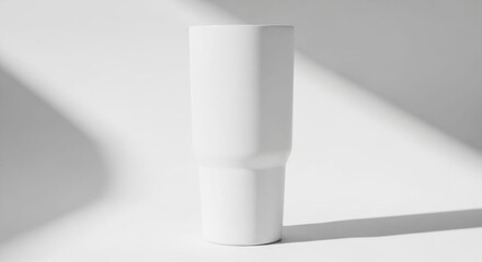 Minimalist White Tumbler Mockup with Soft Shadows