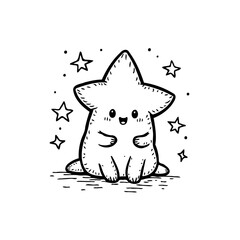 Adorable stellar character radiating charm with whimsical star companions and playful expression