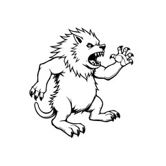 Aggressive werewolf vector illustration depicting a fierce and menacing creature ready to attack