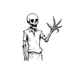 Anatomical skeleton illustration presenting unique hand bones on white background with simple