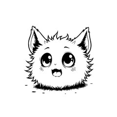 Enchanting feline portrait features captivating big eyes and adorable expression radiates playful