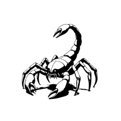 Monochrome depiction of a formidable scorpion conveying danger, precision, and formidable prowess