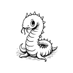 Stylized cartoonish spiky creature illustration standing out with its playful depiction against a