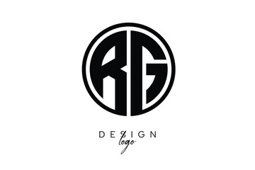 RG Circular Monogram Logo Modern Black & White Emblem for Luxury Branding & Elegant Visual Identity