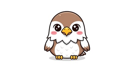Cute cartoon owl character isolated on white background adorable and friendly avian mascot illustration