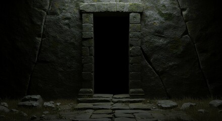 Dark stone archway entrance
