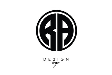 RA Circular Monogram Logo Modern Black & White Emblem for Luxury Branding & Elegant Visual Identity