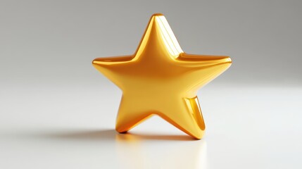 Obraz premium Glistening golden star casting shadows, embodying excellence and success