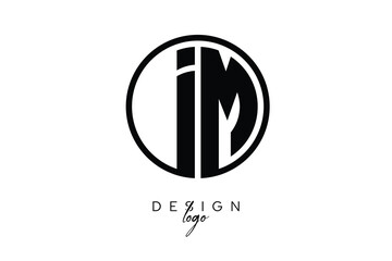 IM Circular Monogram Logo Modern Black & White Emblem for Luxury Branding & Elegant Visual Identity