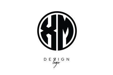 XM Circular Monogram Logo Modern Black & White Emblem for Luxury Branding & Elegant Visual Identity