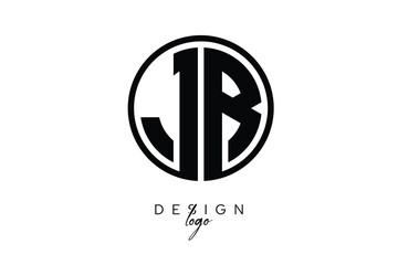 JB Circular Monogram Logo Modern Black & White Emblem for Luxury Branding & Elegant Visual Identity