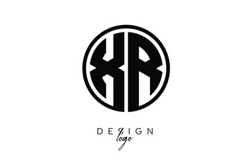 XR Circular Monogram Logo Modern Black & White Emblem for Luxury Branding & Elegant Visual Identity