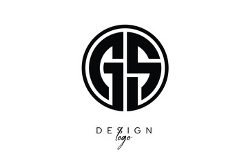 GS Circular Monogram Logo Modern Black & White Emblem for Luxury Branding & Elegant Visual Identity