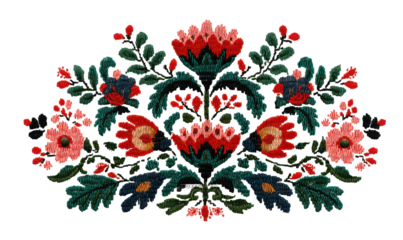 Intricate embroidered floral design