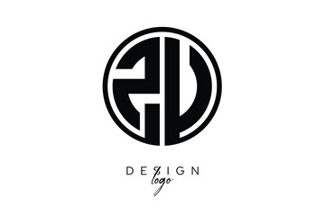 ZD Circular Monogram Logo Modern Black & White Emblem for Luxury Branding & Elegant Visual Identity