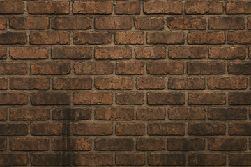 Fototapeta premium A textured, brown brick wall showcasing various shades and patterns, ideal for backgrounds or architectural contexts.